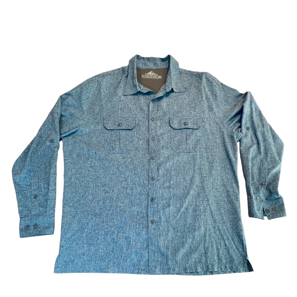 Croft & Barrow‎ Quick-Dry Long Sleeve Shirt Blue XL Vented w/ Pockets Button-up